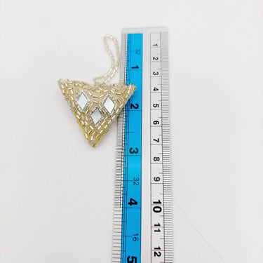 Light Gold Beaded Mirror Tassels Latkan, Bridal Tassels, Decorative Tassels